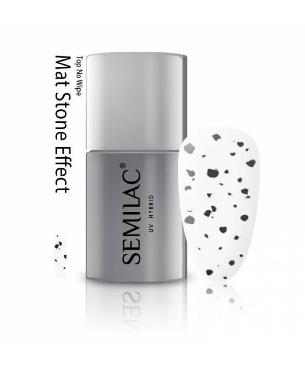 Semilac Ημιμόνιμο Βερνίκι Νυχιών Top No Wipe Stone Effect 7ml *