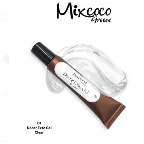 Mixcoco Decor Exte Gel 01 Clear 15g Hema Free
