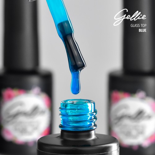 Gellie Ημιμόνιμο Βερνίκι Νυχιών Glass Top No Wipe Blue ,10ml