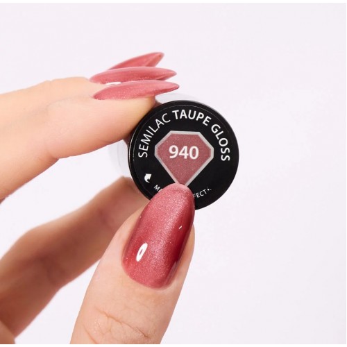 Semilac Ημιμόνιμο Βερνίκι Νυχιών 940 UV Gel Polish  Taupe Gloss, 7 ml