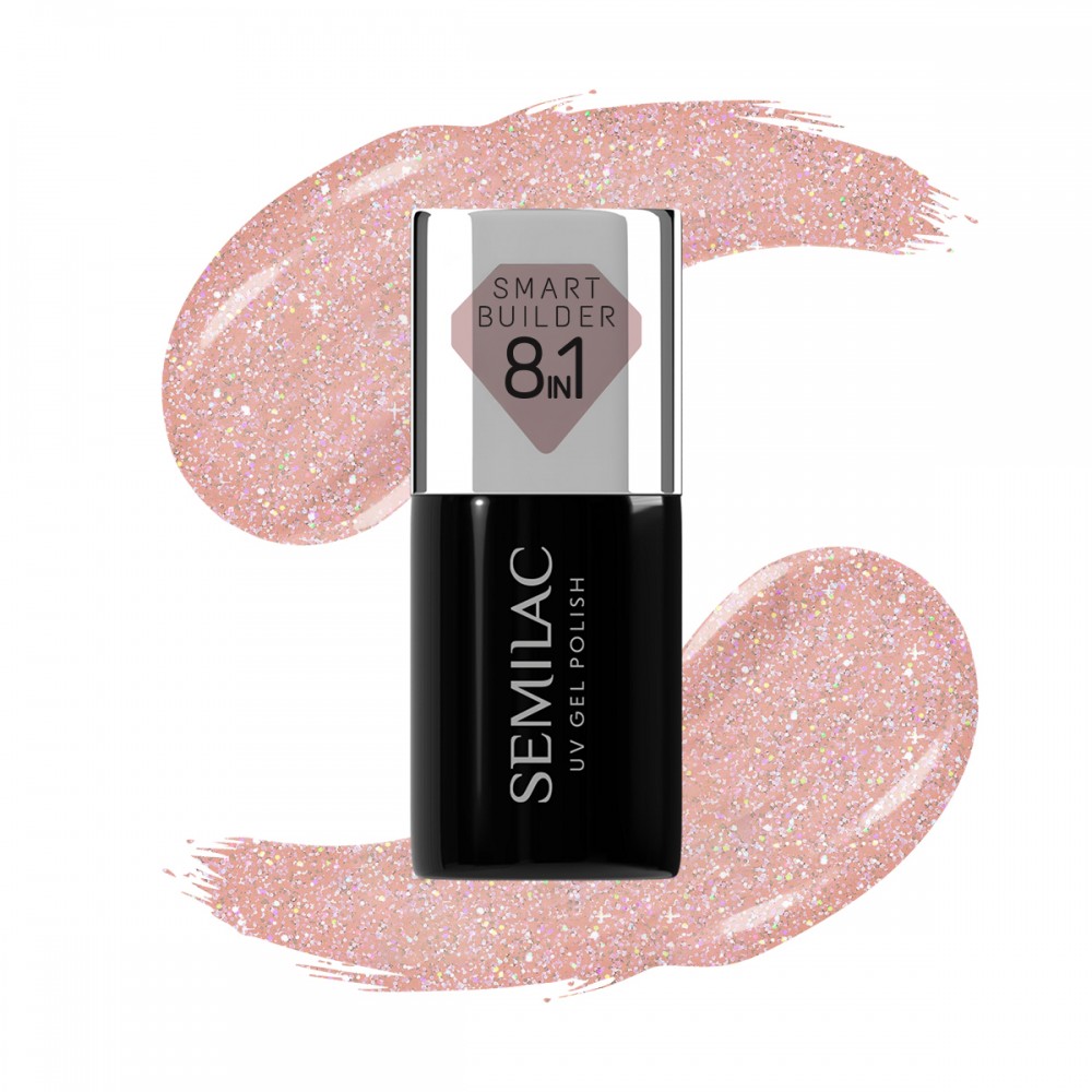 Semilac Ημιμόνιμο Βερνίκι Νυχιών 804 Smart Builder Glitter Soft Beige 7ml