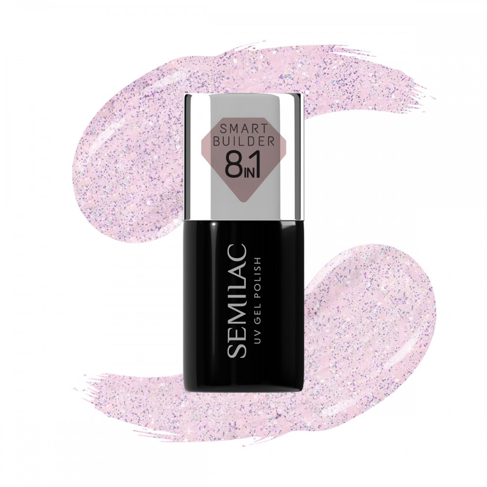 Semilac Ημιμόνιμο Βερνίκι Νυχιών 806 Smart Builder Glitter Delicate Pink 7ml