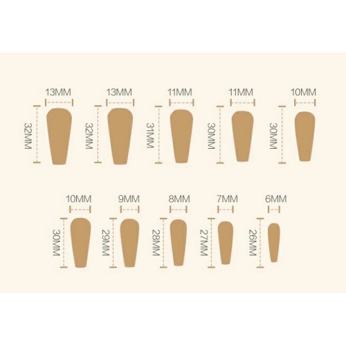 Χρωματιστά Tips Νυχιών Coffin (Ballerina) 100Pcs BLC038