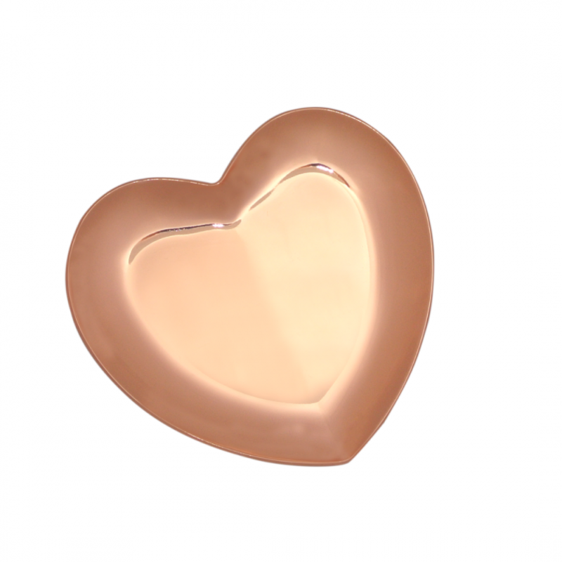 J.K Μεταλλικό Πιατάκι Rose Gold Heart Plate (290462)