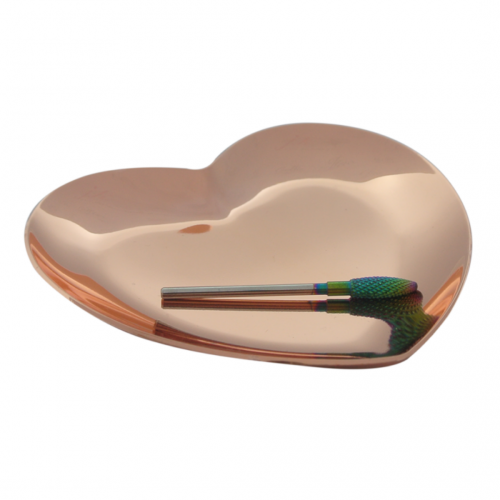 J.K Μεταλλικό Πιατάκι Rose Gold Heart Plate (290462)