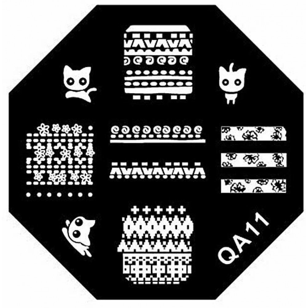Stamping Plate Για Σχέδια Nail Art Man Qa11
