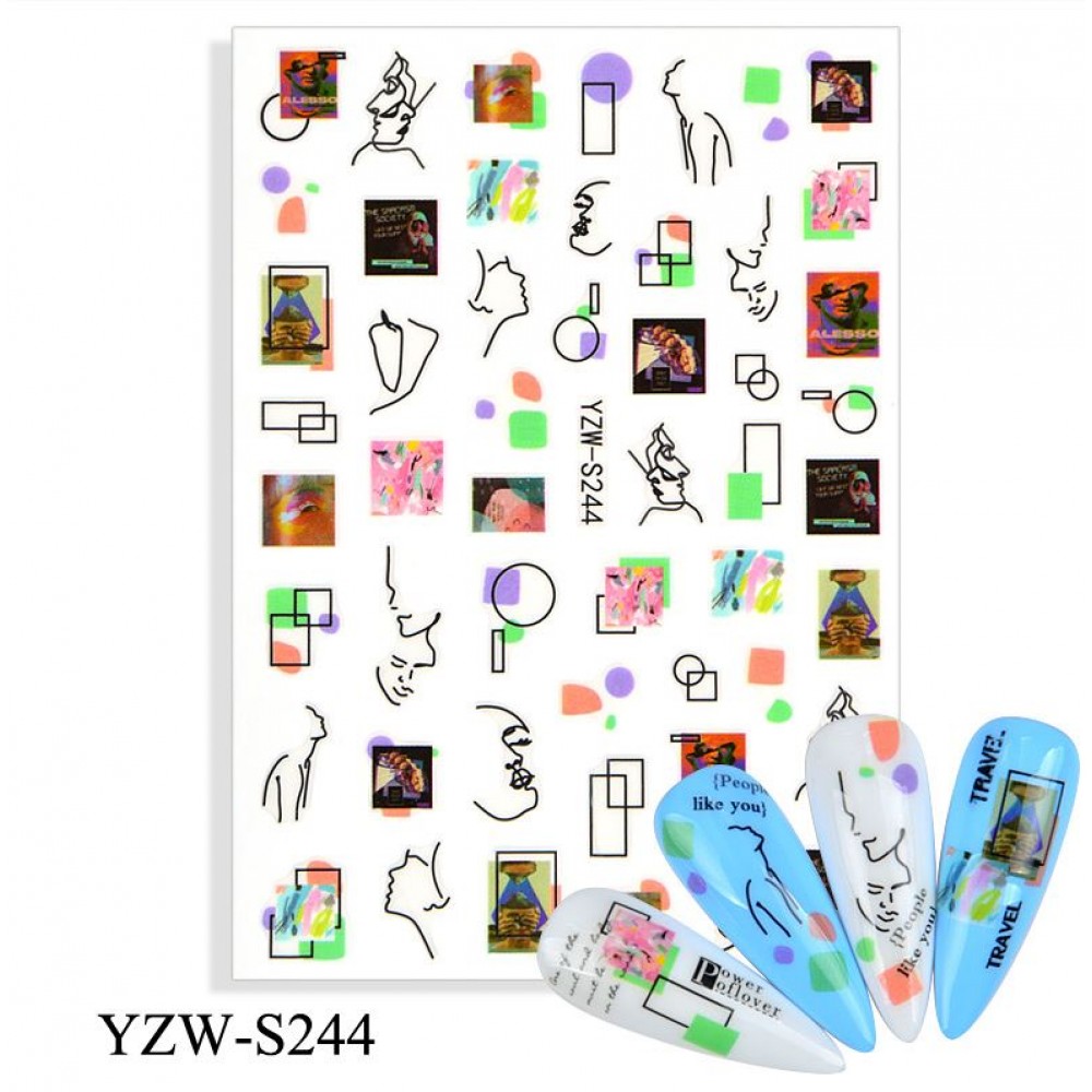 J.K Αυτοκόλλητα Νυχιών YWZ S244 (122735)