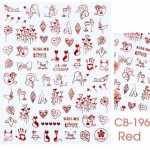 J.K Αυτοκόλλητα Νυχιών CB196 RED (122480)