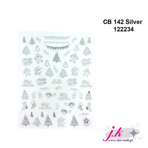 J.K Αυτοκόλλητα Νυχιών Cb 142 Silver (122234)