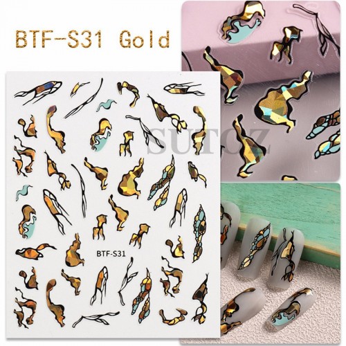 J.K Αυτοκόλλητα Νυχιών BTF-S31 Gold (122904)