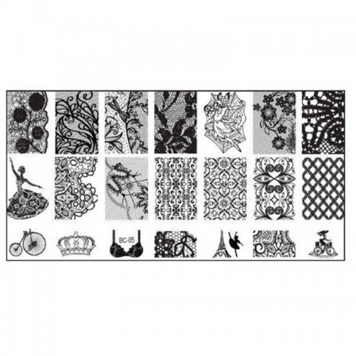 J.K Stamping Plate Για Σχέδια Nail Art Bc 05 (100651)
