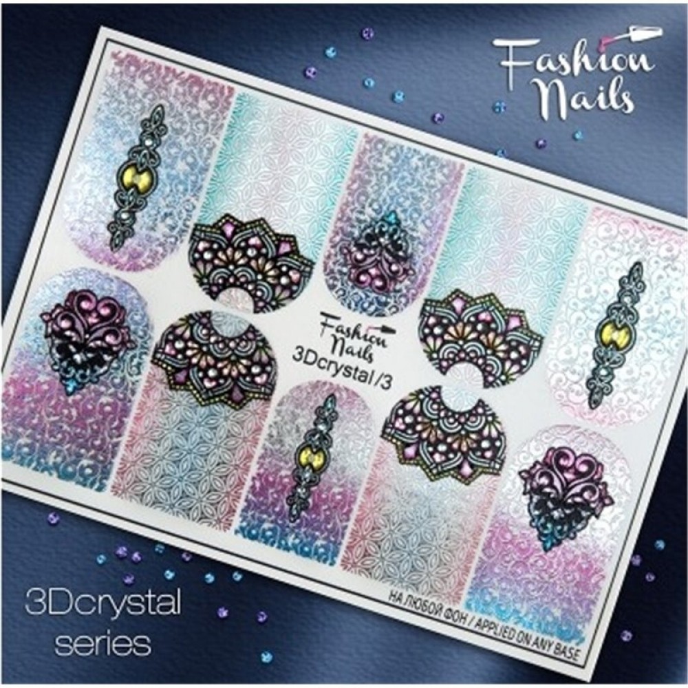J.K Αυτοκόλλητα Νυχιών Fashion Nails Crystal 3D Slider 03 (113862)