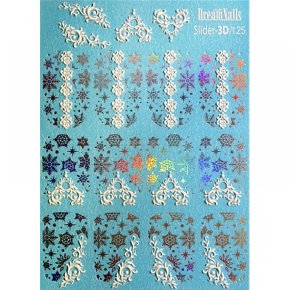 J.K Dream Nails 3D Slider 125 Silver Holo & Foil (113703)