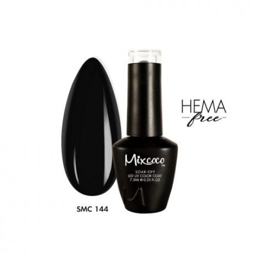 Mixcoco SMC144 Ημιμόνιμο Βερνίκι 7.5ml Μαύρο Hema Free