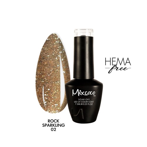 Mixcoco Rock Sparkling Gel Color  02 7,5ml Hema Free