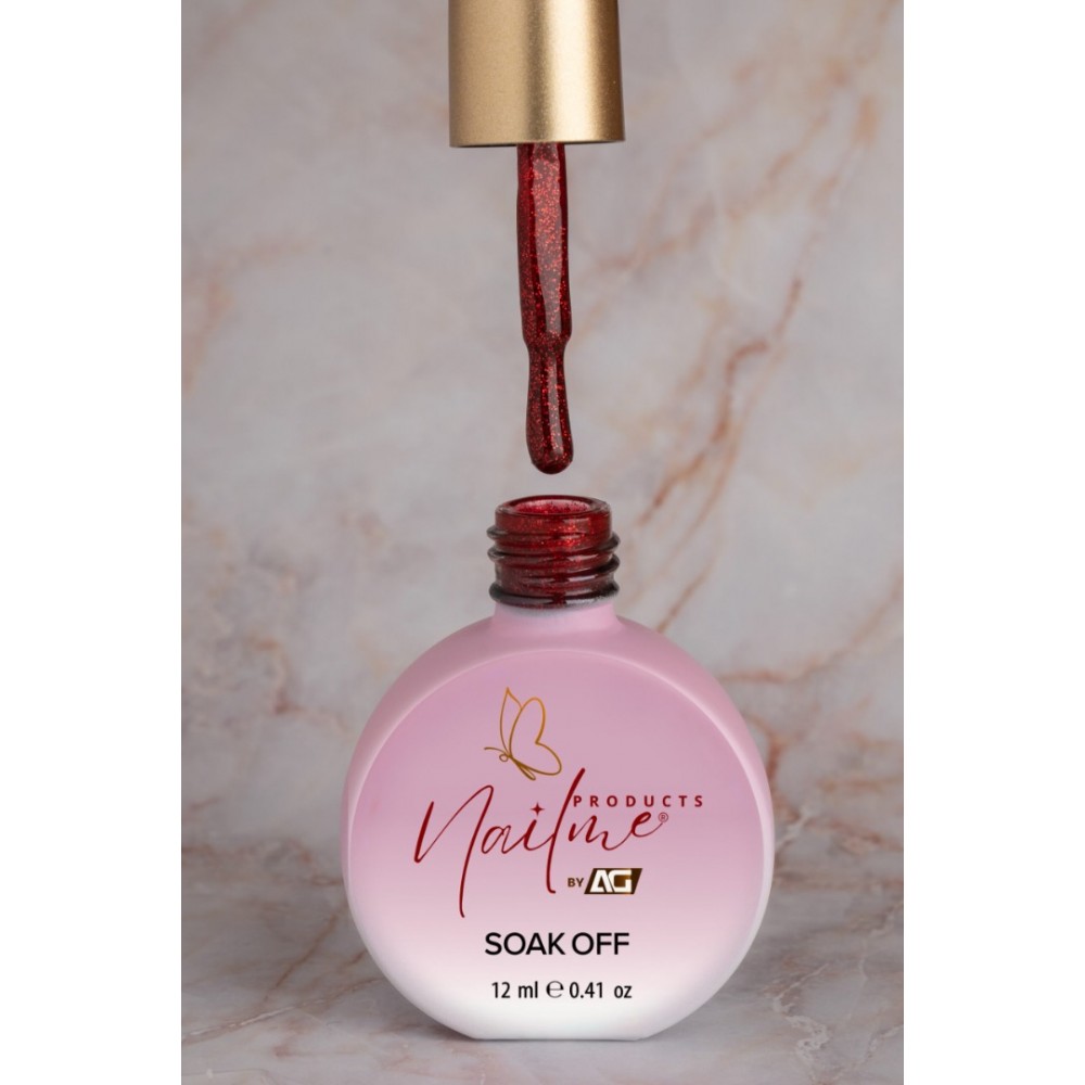 Nailme Ημιμόνιμο Βερνίκι Νυχιών Red Sparkles G671, 12ml