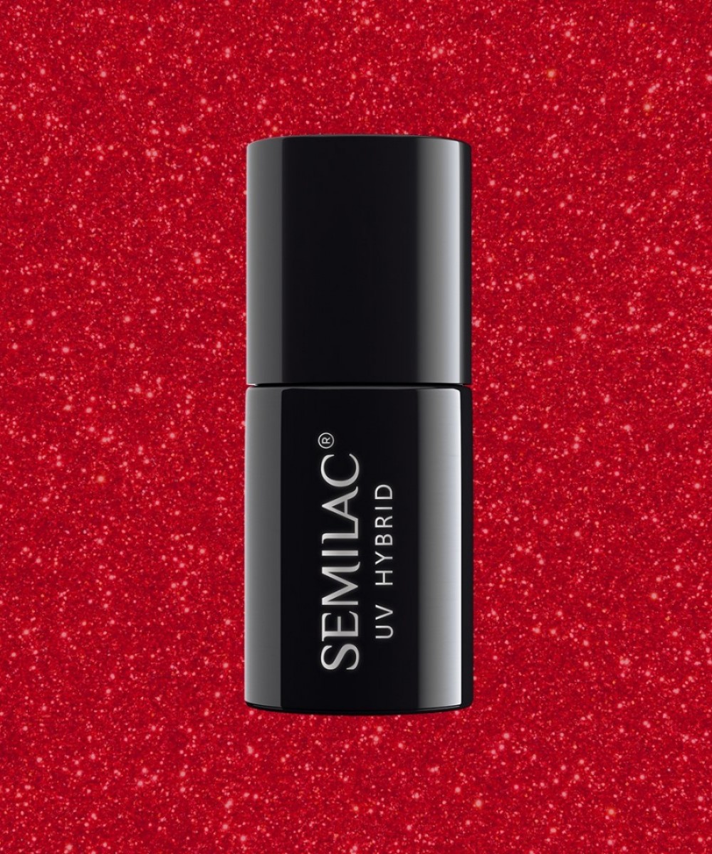 Semilac Ημιμόνιμο Βερνίκι Νυχιών 025 Glitter Red 7ml