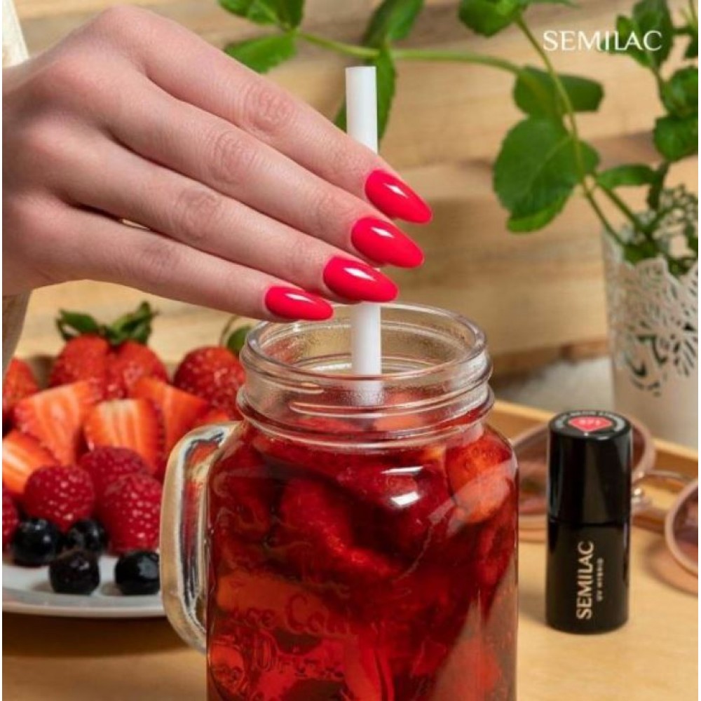 Semilac Ημιμόνιμο Βερνίκι Νυχιών Hubrid 571 Neon Strawberry 7ml