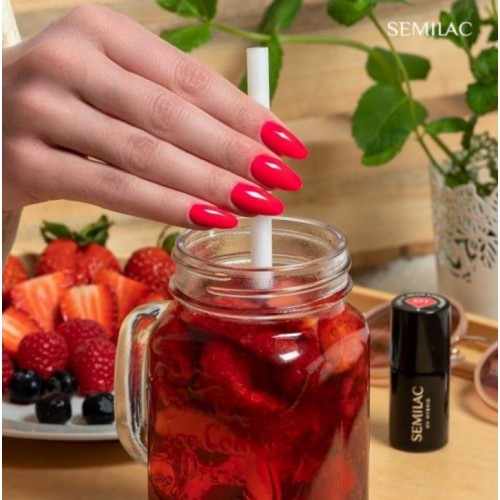 Semilac Ημιμόνιμο Βερνίκι Νυχιών Hubrid 571 Neon Strawberry 7ml