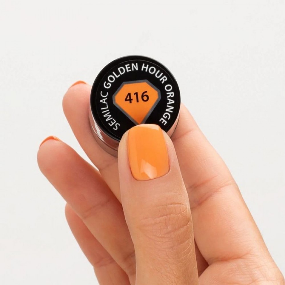 Semilac Ημιμόνιμο Βερνίκι Νυχιών 416 Golden Hour Orange 7ml