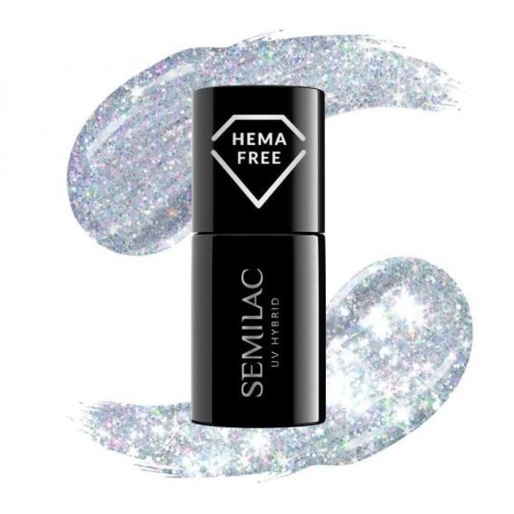 Semilac Ημιμόνιμο Βερνίκι Νυχιών 460 Silver Fireworks, 7ml