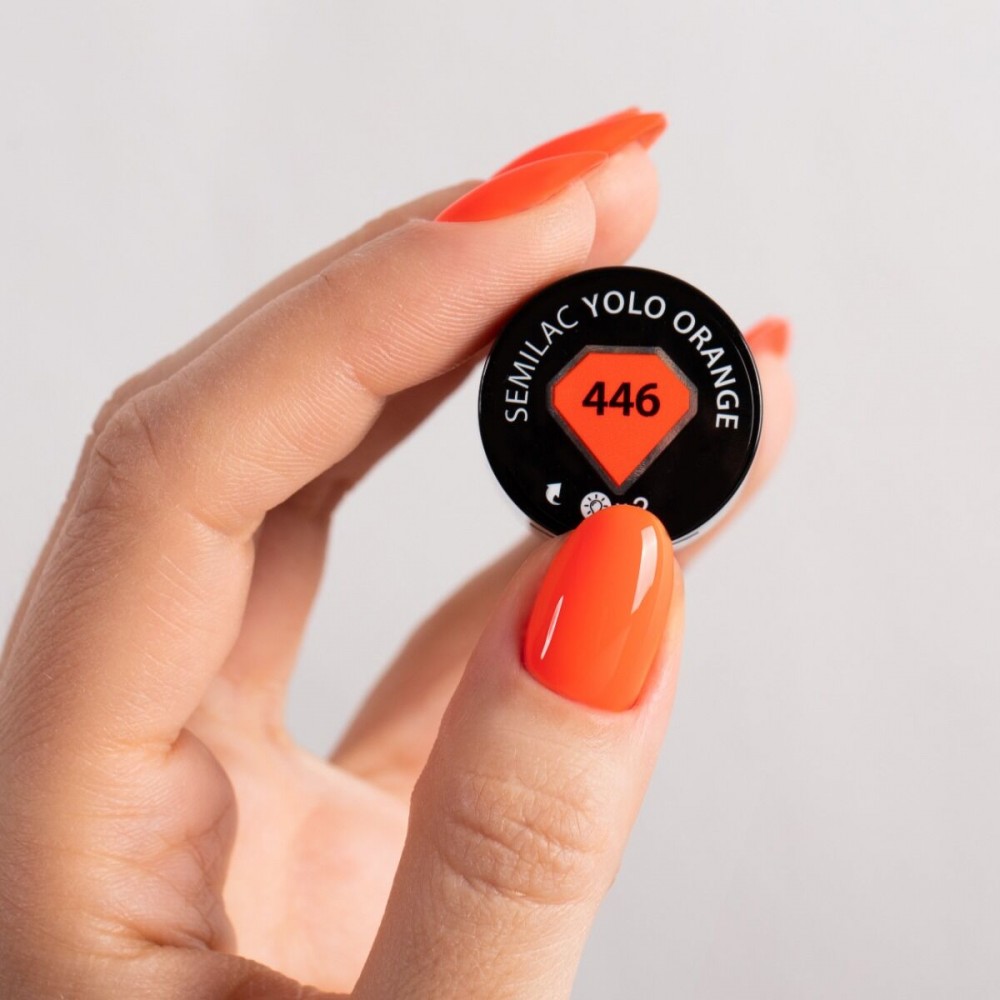 Semilac Ημιμόνιμο Βερνίκι Νυχιών 446 Yolo Orange, 7ml