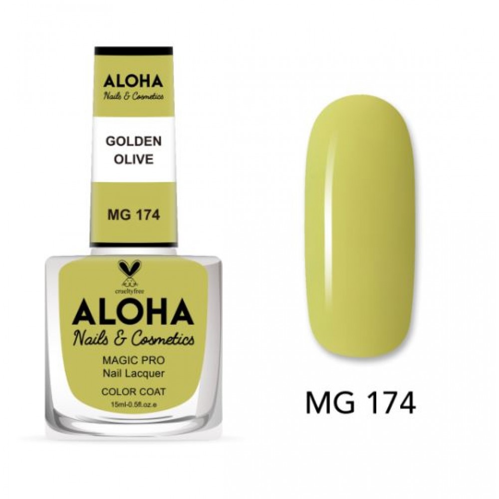 Aloha Βερνίκι Νυχιών 10 ημερών με Gel Effect Χωρίς Λάμπα Magic Pro Nail Lacquer 15ml – MG 174