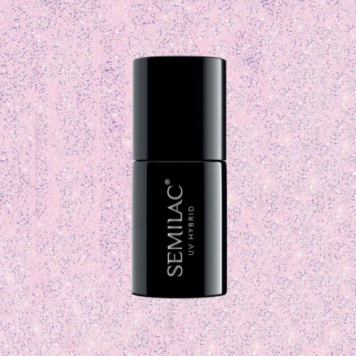 Semilac Ημιμόνιμο Βερνίκι Νυχιών Extend Care 5In1 806 Glitter Delicate Pink 7ml