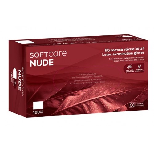Sof Γάντια Latex  Nude xωρίς πούδρα Λευκό 100 Τμχ. X-Small (110.202)