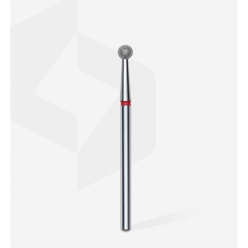Staleks Diamond nail drill bit, "ball", red, head diameter 3.5 mm