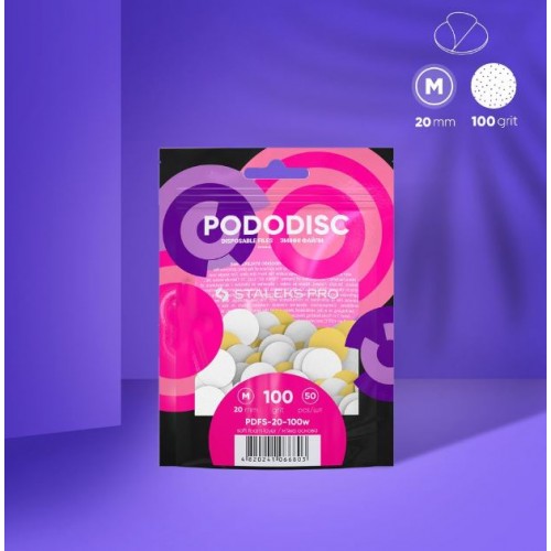 Staleks Pro Ανταλλακτικά Αυτοκόλλητα Pads Expert Pododisc M 100 grit 20mm (PDFS-20-100w) 50 τμχ