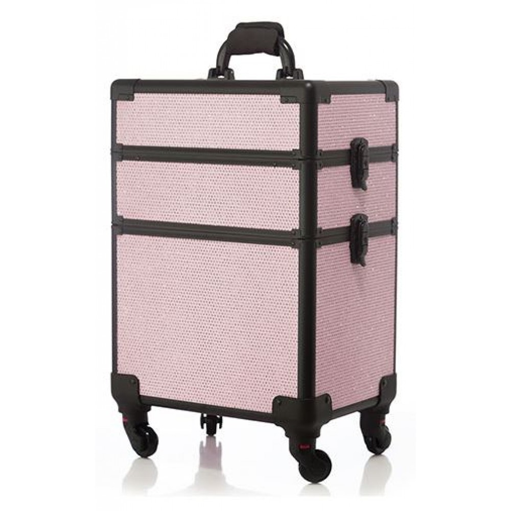 Vab Επαγγελματικη Βαλίτσα Με 4 Ρόδες Ροζ Glitter (TC-3362R)