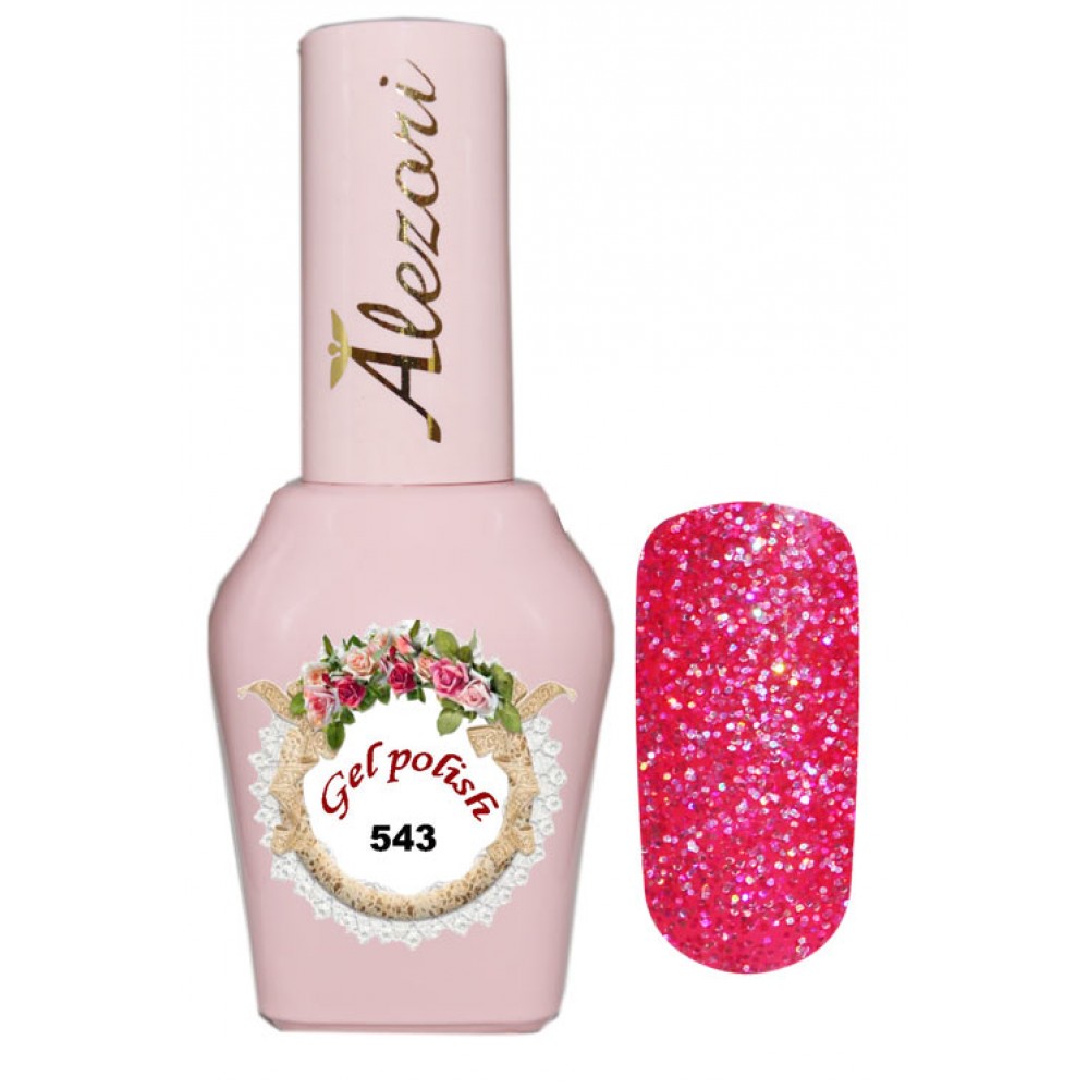 Alezori Ημιμόνιμο Βερνίκι Νυχιών Gel Polish №543 Φούξια Ψιλό Glitter Ιριδίζον ,15ml *