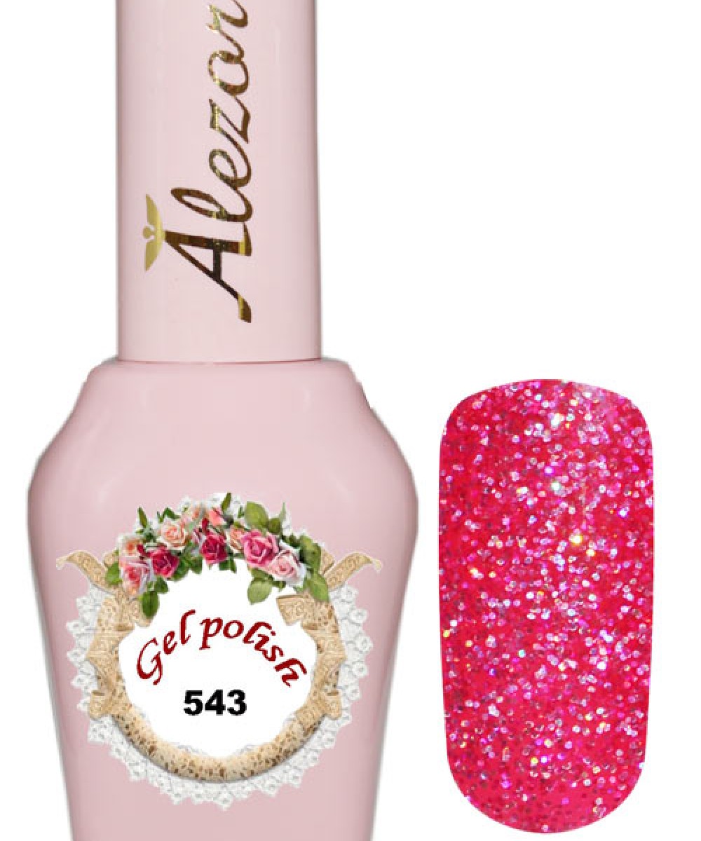 Alezori Ημιμόνιμο Βερνίκι Νυχιών Gel Polish №543 Φούξια Ψιλό Glitter Ιριδίζον ,15ml *