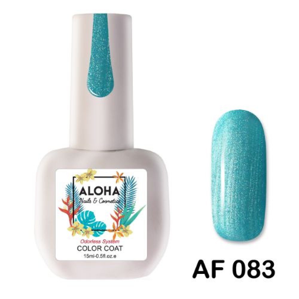 Aloha Ημιμόνιμο Βερνίκι Af 083 Pearl Blue Turqoise ,15ml