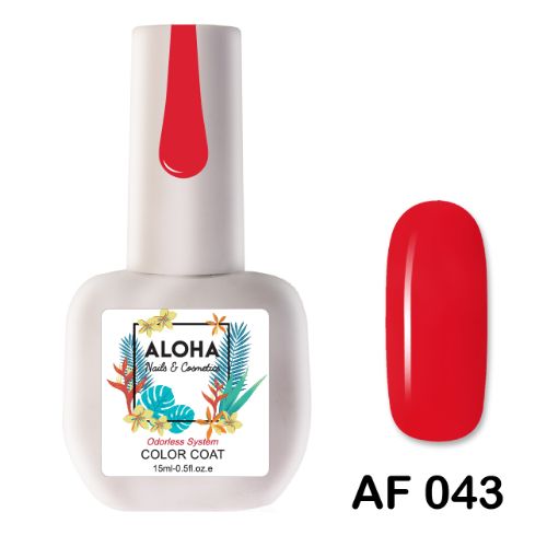Aloha Ημιμόνιμο Βερνίκι Νυχιών Af043 Coral Red ,15ml