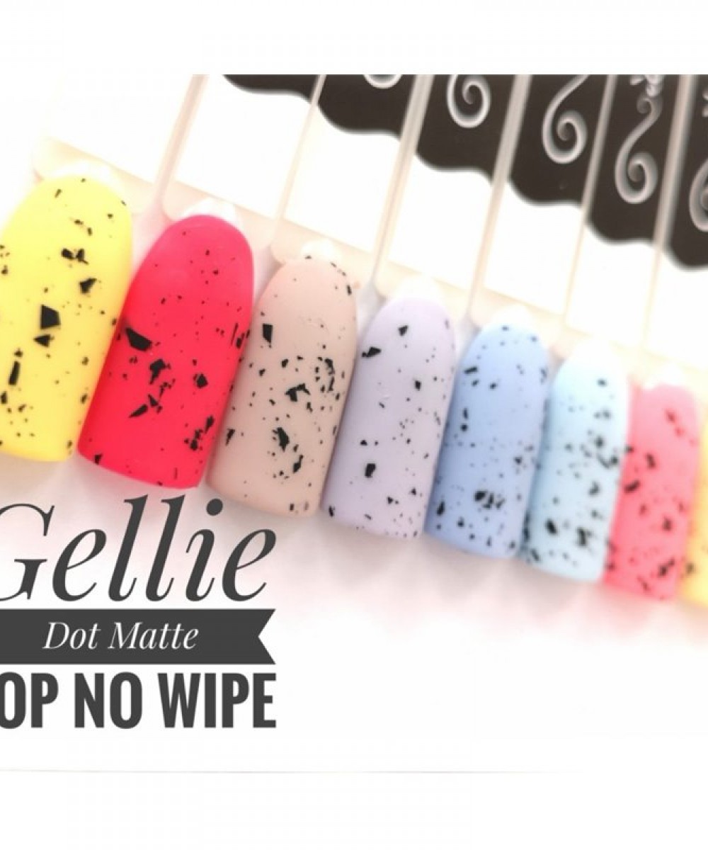 Gellie Ημιμόνιμο Βερνίκι Νυχιών Velvet Matte Top Coat Small Dot ,10ml