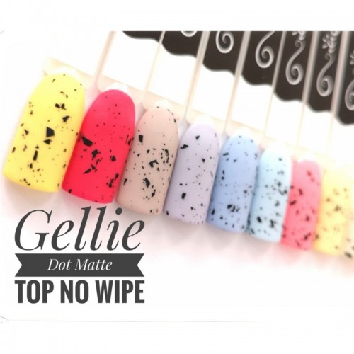Gellie Ημιμόνιμο Βερνίκι Νυχιών Velvet Matte Top Coat Small Dot ,10ml