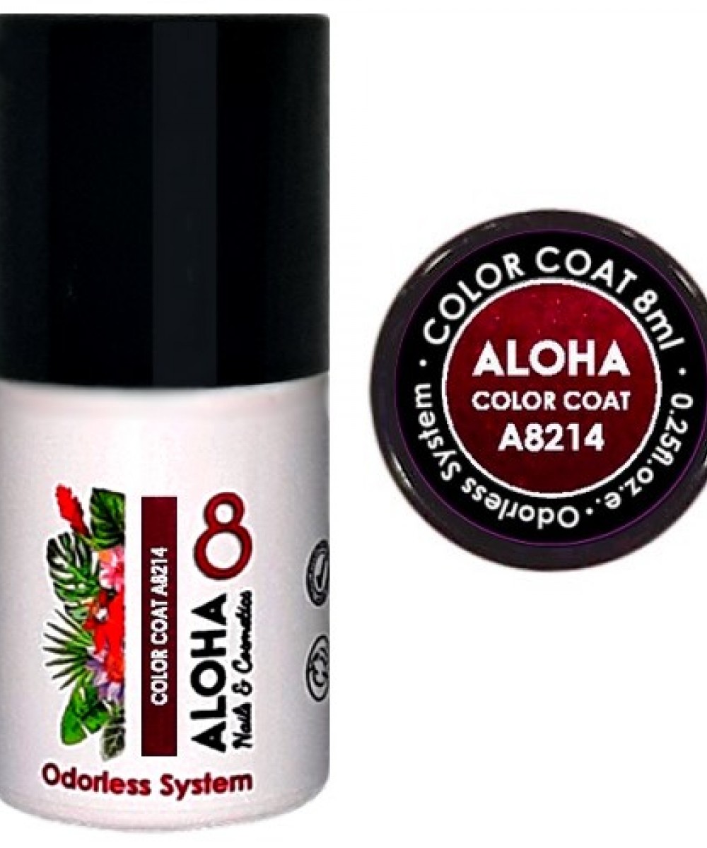 Aloha Ημιμόνιμο Βερνίκι Color Coat A8214 Dark Ruby Red Metallic With Shimmer ,8ml