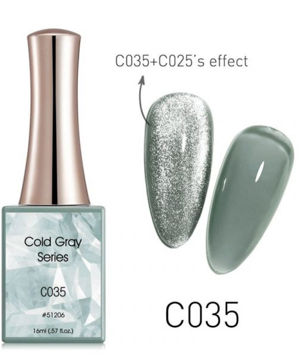 Canni Ημιμόνιμο Βερνίκι Νυχιών Cold Gray C35 ,16ml