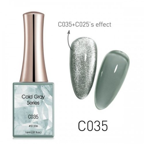 Canni Ημιμόνιμο Βερνίκι Νυχιών Cold Gray C35 ,16ml
