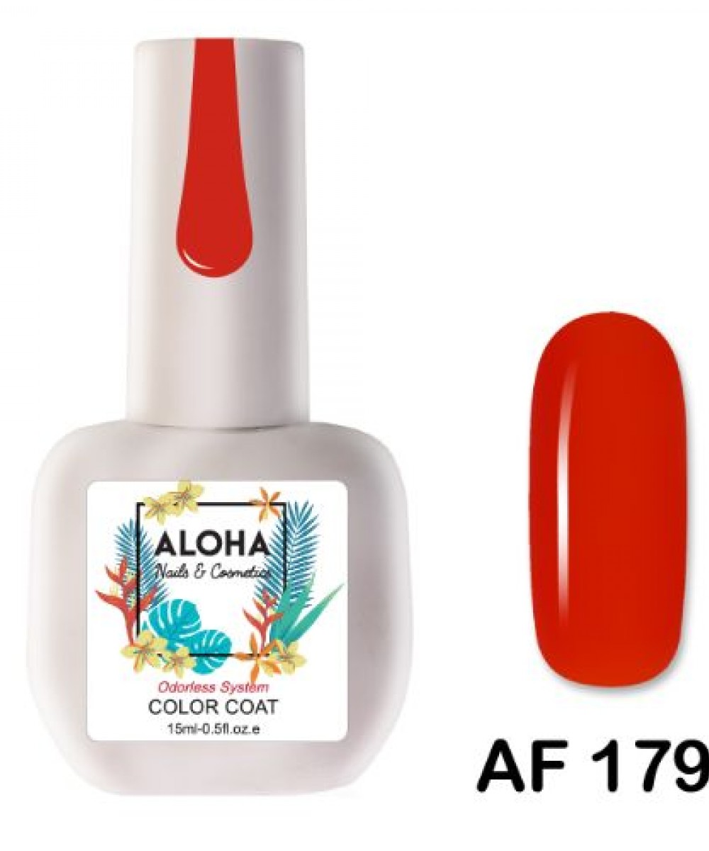 Aloha Ημιμόνιμο Βερνίκι Νυχιών Af179 Lava Red ,15ml