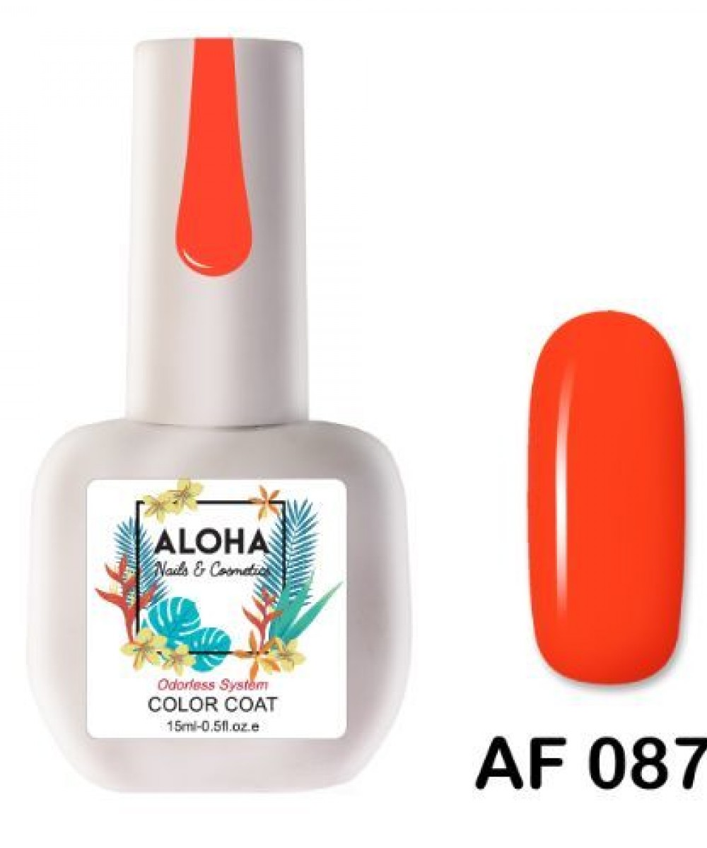 Aloha Ημιμόνιμο Βερνίκι Νυχιών Af 087 Neon Orange Red ,15ml