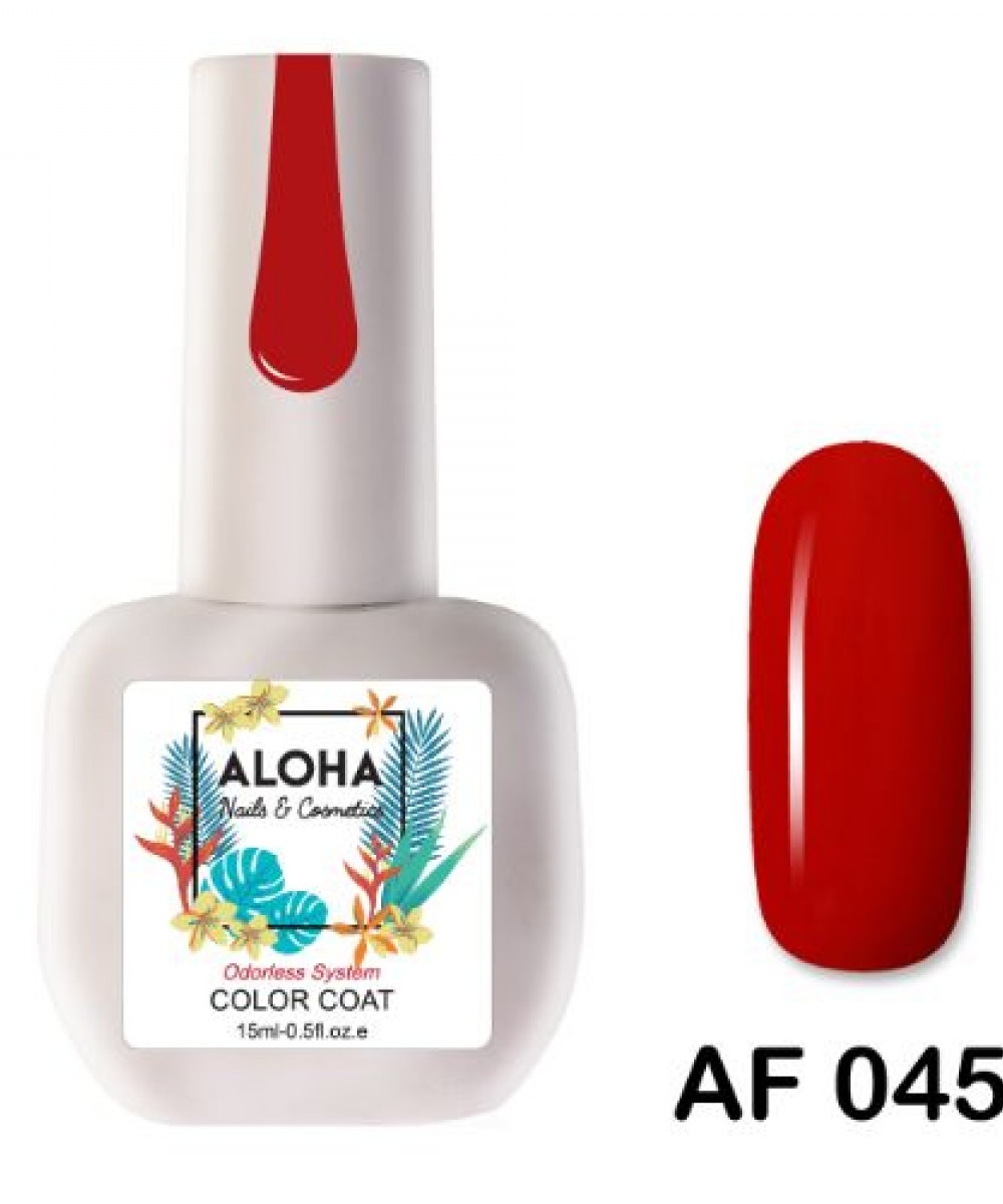 Aloha Ημιμόνιμο Βερνίκι Νυχιών Af045 Red ,15ml