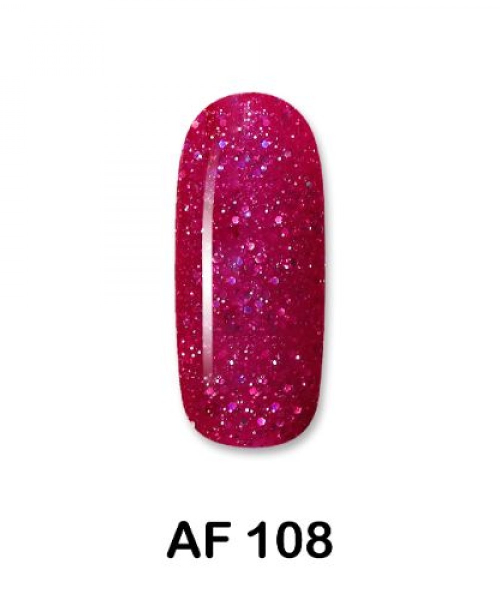 Aloha Ημιμόνιμο Βερνίκι Νυχιών Af108 Ruby Red Glitter ,15ml   K