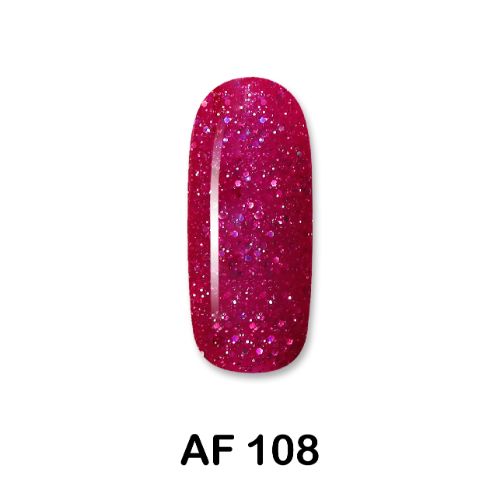 Aloha Ημιμόνιμο Βερνίκι Νυχιών Af108 Ruby Red Glitter ,15ml   K
