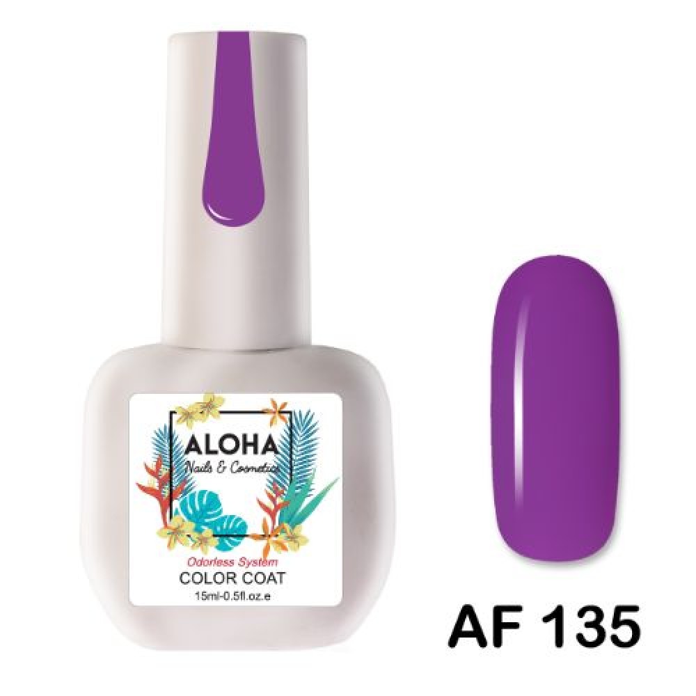 Aloha Ημιμόνιμο Βερνίκι Νυχιών Af135 Pastel Aubergine ,15ml