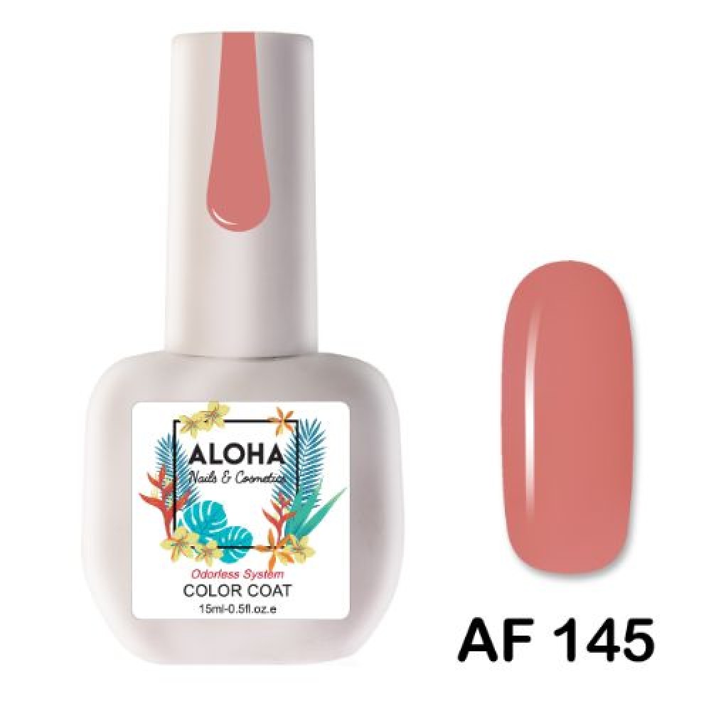 Aloha Ημιμόνιμο Βερνίκι Νυχιών Af145 Rose Orange ,15ml