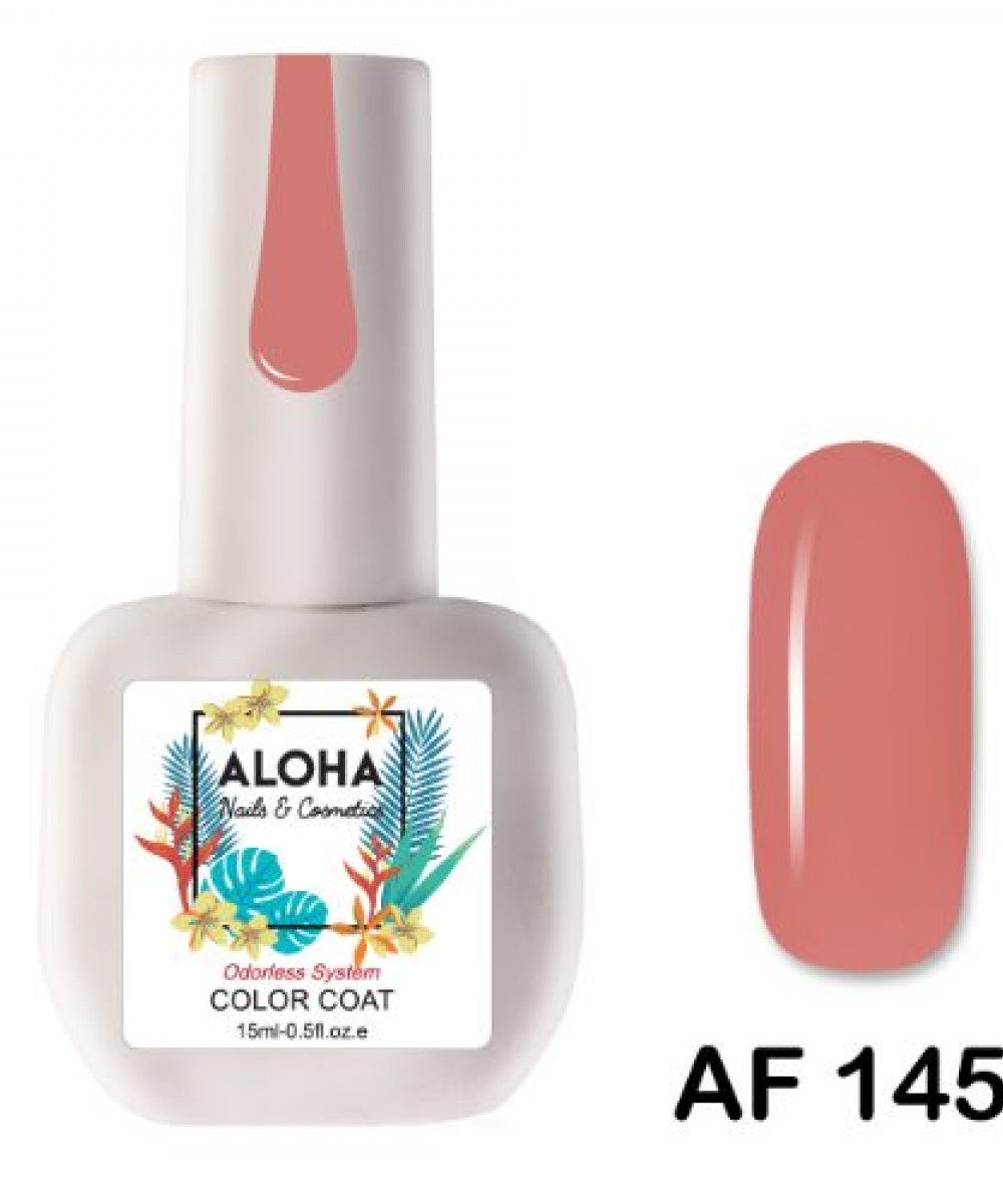 Aloha Ημιμόνιμο Βερνίκι Νυχιών Af145 Rose Orange ,15ml