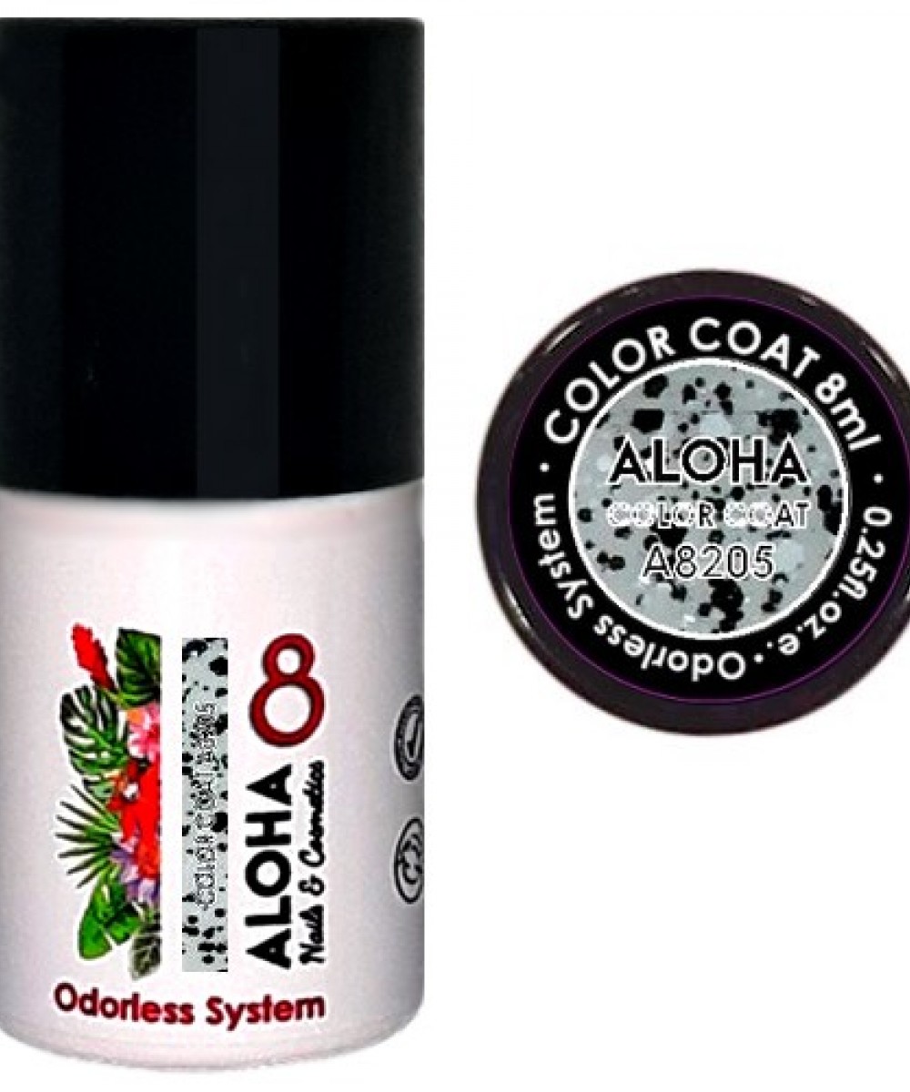 Aloha Ημιμόνιμο Βερνίκι Color Coat A8205 Stone Effect Transparent Glitter, 8ml